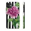 Pink Peony Black Pinstripe Art Case Mate Tough Phone Cases Iphone 11
