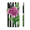 Pink Peony Black Pinstripe Art Case Mate Tough Phone Cases Iphone 11 Pro