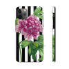 Pink Peony Black Pinstripe Art Case Mate Tough Phone Cases Iphone 11 Pro Max