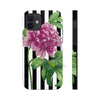 Pink Peony Black Pinstripe Art Case Mate Tough Phone Cases Iphone 12