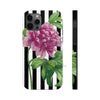 Pink Peony Black Pinstripe Art Case Mate Tough Phone Cases Iphone 12 Pro