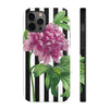 Pink Peony Black Pinstripe Art Case Mate Tough Phone Cases Iphone 12 Pro Max