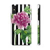 Pink Peony Black Pinstripe Art Case Mate Tough Phone Cases Iphone X