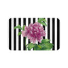 Pink Peony Black Stripes Bath Mat Large 34X21 Home Decor