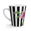 Pink Peony Black Stripes White Latte Mug 12Oz Mug