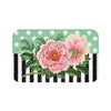 Pink Peony Green Polka Black Stripes Bath Mat Large 34X21 Home Decor