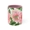 Pink Peony Vintage Floral On White Art Accent Coffee Mug 11Oz