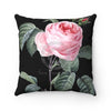 Pink Rose On Black Art Square Pillow 14 X Home Decor