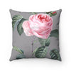 Pink Rose On Grey Art Square Pillow 16 X Home Decor