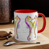 Pink Seahorses Love Watercolor On White Art Accent Coffee Mug 11Oz