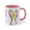 Pink Seahorses Love Watercolor On White Art Accent Coffee Mug 11Oz