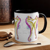 Pink Seahorses Love Watercolor On White Art Accent Coffee Mug 11Oz