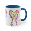 Pink Seahorses Love Watercolor On White Art Accent Coffee Mug 11Oz