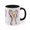 Pink Seahorses Love Watercolor On White Art Accent Coffee Mug 11Oz