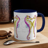 Pink Seahorses Love Watercolor On White Art Accent Coffee Mug 11Oz