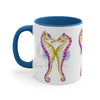 Pink Seahorses Love Watercolor On White Art Accent Coffee Mug 11Oz