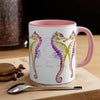 Pink Seahorses Love Watercolor On White Art Accent Coffee Mug 11Oz