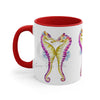 Pink Seahorses Love Watercolor On White Art Accent Coffee Mug 11Oz