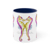 Pink Seahorses Love Watercolor On White Art Accent Coffee Mug 11Oz Navy /