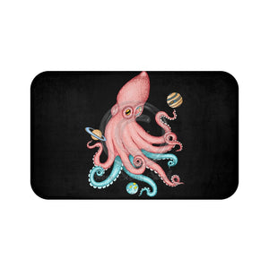 Pink Teal Octopus Cosmic Dancer Art Bath Mat 34 × 21 Home Decor
