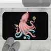 Pink Teal Octopus Cosmic Dancer Art Bath Mat Home Decor