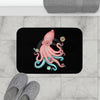 Pink Teal Octopus Cosmic Dancer Art Bath Mat Home Decor