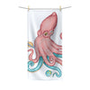Pink Teal Octopus Cosmic Dancer Art Polycotton Towel 30 × 60 Home Decor