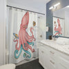 Pink Teal Octopus Cosmic Dancer Art Shower Curtain Home Decor