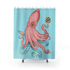 Pink Teal Octopus Cosmic Dancer Ii Art Shower Curtain 71 × 74 Home Decor