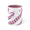 Pink Tentacles Octopus Ink On White Art Accent Coffee Mug 11Oz /