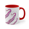Pink Tentacles Octopus Ink On White Art Accent Coffee Mug 11Oz