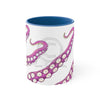 Pink Tentacles Octopus Ink On White Art Accent Coffee Mug 11Oz Blue /