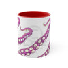 Pink Tentacles Octopus Ink On White Art Accent Coffee Mug 11Oz Red /