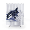 Playful Baby Orca Whale In Blue Shower Curtain 71X74 Home Decor