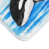 Playful Baby Orca Whale Watercolor Art Bath Mat Home Decor