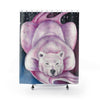 Polar Bear Dreams Northern Lights Watercolor Art Shower Curtain 71 × 74 Home Decor