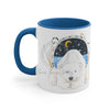 Polar Bear King Of The North Watercolor Art Accent Coffee Mug 11Oz Blue /