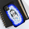Polar Blue Husky Dog Running Art Black Case Mate Tough Phone Cases