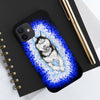 Polar Blue Husky Dog Running Art Black Case Mate Tough Phone Cases