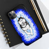 Polar Blue Husky Dog Running Art Black Case Mate Tough Phone Cases