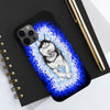 Polar Blue Husky Dog Running Art Black Case Mate Tough Phone Cases