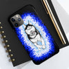 Polar Blue Husky Dog Running Art Black Case Mate Tough Phone Cases