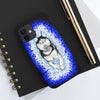 Polar Blue Husky Dog Running Art Black Case Mate Tough Phone Cases