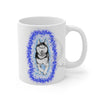 Polar Blue Husky Dog Running Art Mug 11Oz