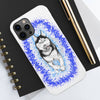 Polar Blue Husky Dog Running Art White Case Mate Tough Phone Cases