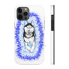 Polar Blue Husky Dog Running Art White Case Mate Tough Phone Cases Iphone 12 Pro Max