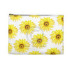 Pretty Sunflowers Pattern White Accessory Pouch Bags