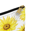 Pretty Sunflowers Pattern White Accessory Pouch Bags