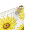 Pretty Sunflowers Pattern White Accessory Pouch Bags