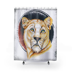 Proud Lioness Ink Art Shower Curtain 71 × 74 Home Decor